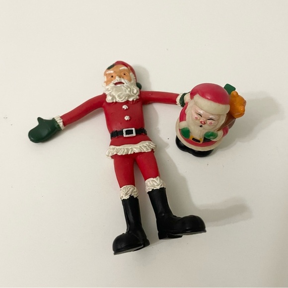 Vintage Santa Claus Bendy Figure and 1984 Santa Pencil Topper - Picture 16 of 16